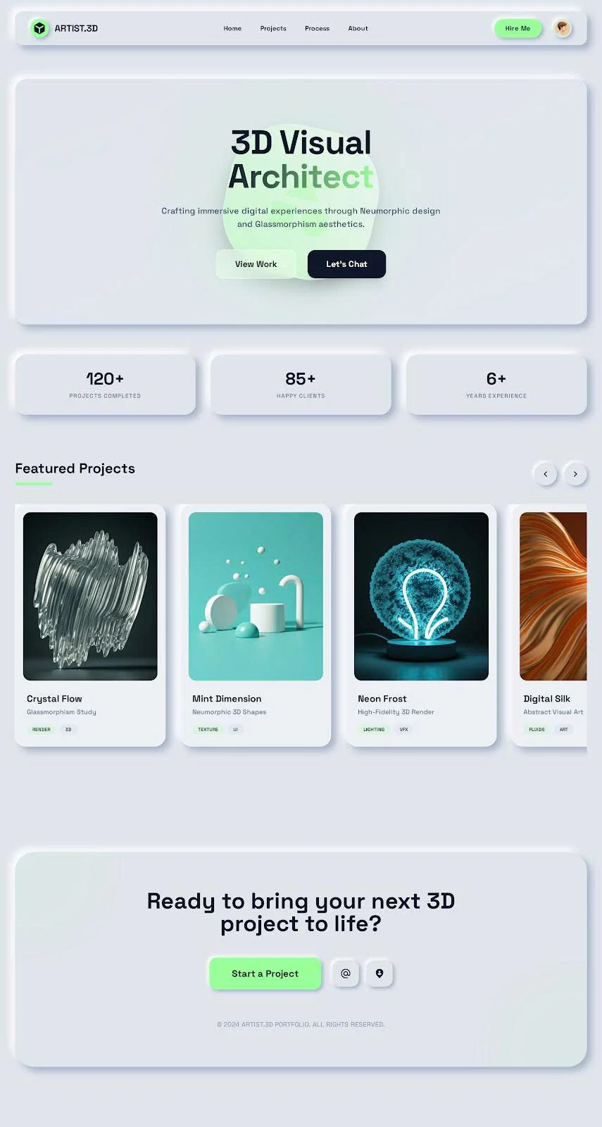 Website 3D sáng màu