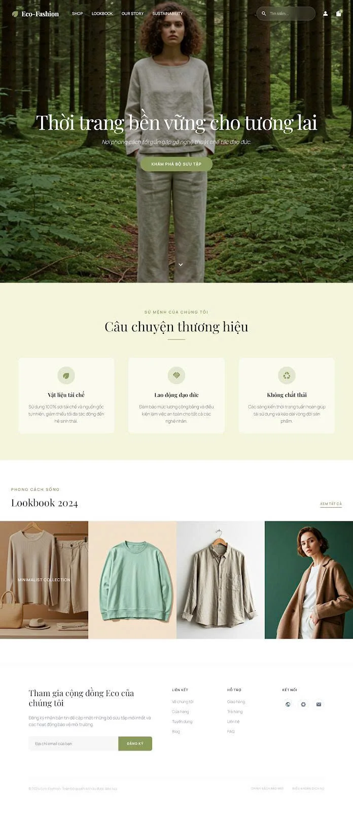 Website thời trang sáng màu